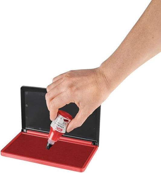 Stamp Pad – Premium Quick-Drying Ink for Clear, Smudge-Free Impressions – Ideal for Rubber & Polymer Stamps – Long-Lasting, Non-Toxic, Vibrant Ink Pad for Office, Crafting, and DIY Projects, Red