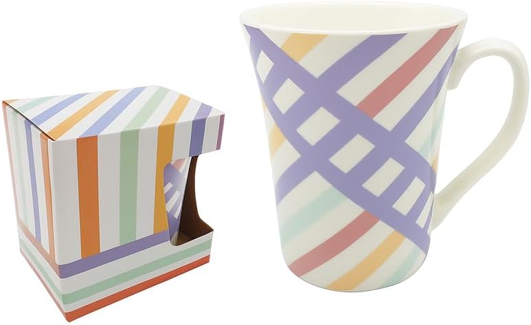 120 Pieces Colorful Stripe Ceramic Mugs with White Interior (10.5cm Height – Coffee Tea Cup)