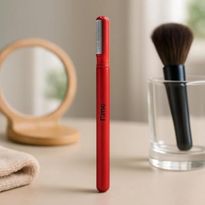 Eyebrow Razor Red - Precision Stainless Steel Facial Hair Trimmer & Eyebrow Shaper for Makeup Touch-Up, Shaving & Dermaplaning