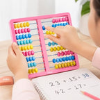 120 Pieces Student Abacus with Multicolor Counting Beads (Pink Frame Math Learning Tool for Counting and Basic Arithmetic)