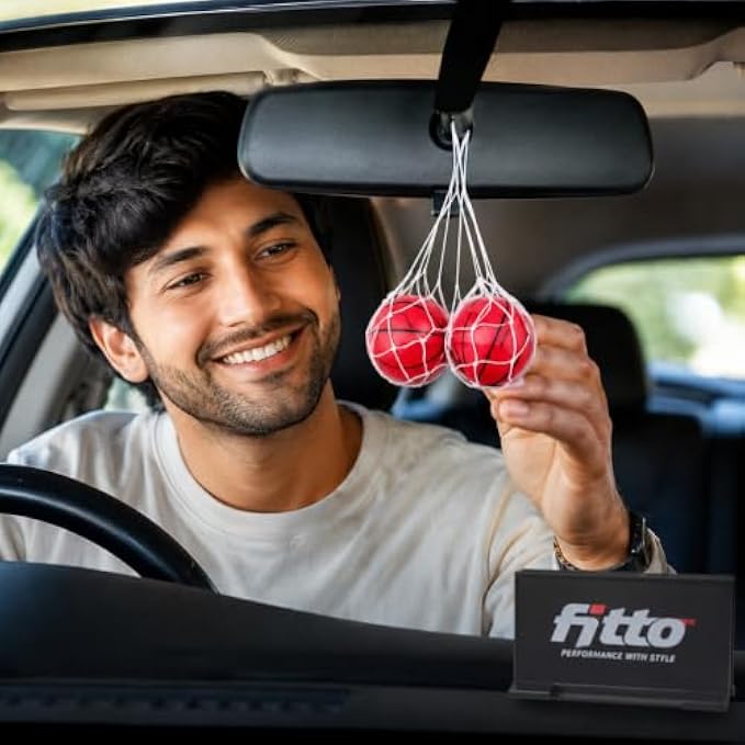 96 Pieces Basketball Car Air Fresheners (2-Piece Red Hanging Fragrance Balls with White Net Cord for Car Interior – SUV – Locker and Small Spaces)