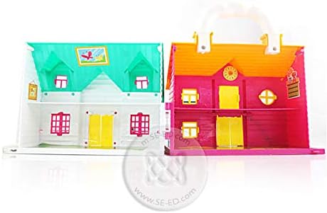 96 Pieces Doll Small House Miniature Furniture Toys for Girls with Light - Interactive Toy Playset with Detailed Furniture (LED Lights – and Fun Accessories - Perfect Gift for Kids Ages 3+)