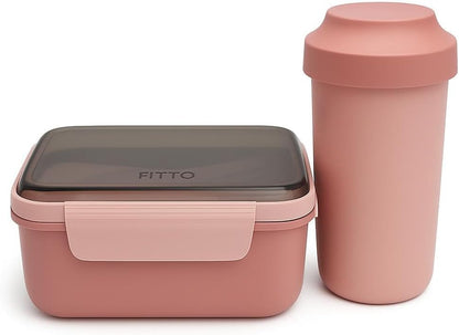 Lunch Box with Bottle Set - Pink, Kid-Friendly Meal Container