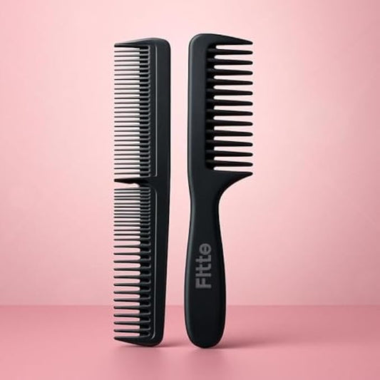 Professional Hair Styling Comb Set - 6pc Salon Comb Kit: Tail Comb, Cutting Comb, Wide-Tooth Detangling Comb, Barber Comb, Anti-Static Heat Resistant