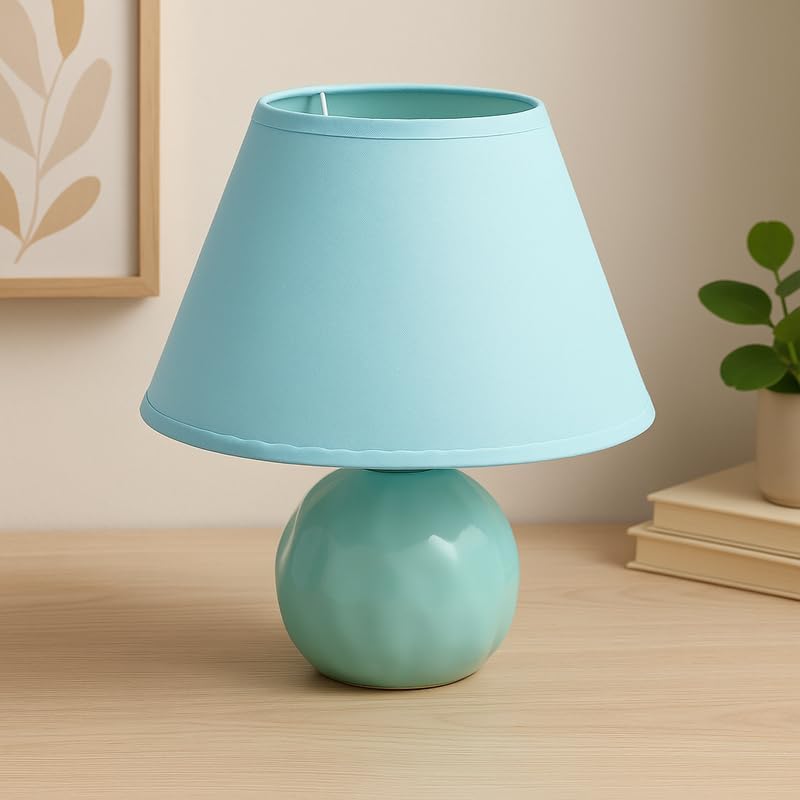 96 Pieces Sky Blue Ceramic Table Lamps for Home and Office Decor (Modern Lighting Fixture)