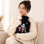 96 Pieces 2L Hot Water Bags with Black Knitted Cover (Reusable Warm Water Bottle with Leak-Resistant Stopper for Bed – Sofa and Daily Comfort)