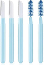 120 Pieces Eyebrow Grooming Set Blue - Tweezers (Scissors – Razor – Brush & Comb Kit for Brow Shaping & Facial Hair Removal)