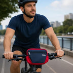 96 Pieces Bicycle Handlebar Bags with Zippered Main Compartment (Side Pockets and Secure Strap Mount – Compact Lightweight Bike Storage Pouch for Cycling – Red and Navy Blue)