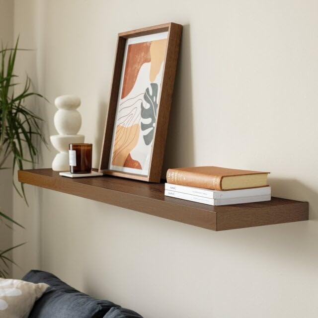 Wall Shelf 120x19.5cm, White Floating Shelf for Home Decor