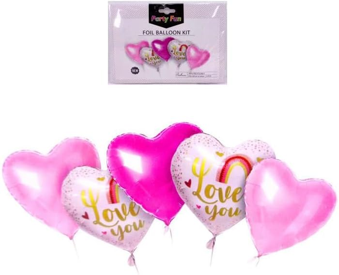 120 Pieces I Love You Foil Balloons (18 Inch Pack of 5 – Party Decoration)