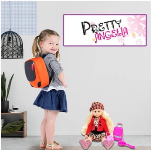 72 Pieces Blond Hair Poseable American Dolls with Hat (Leopard Dress & Red Jacket Pretty Doll 14Inch Size with Accessories Toys For Girls)
