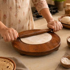 96 Pieces 8 inch Wooden Rolling Board and Rolling Pin Sets (Round Wood Chakla Belan for Roti – Chapati – Pizza – Pastry and Dough Rolling – Brown)