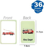 120 Pieces 36 Sheets Traffic Series Flash Cards (11.7x7.8cm – Learning & Traffic Safety Cards)