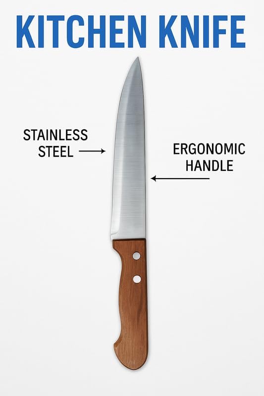 96 Pieces Stainless Steel Kitchen Knives with Wooden Handle (Sharp Chef Knife for Cooking – Durable and Ergonomic Design)