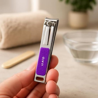 Purple Nail Clipper 7.95x1.65cm - Compact Fingernail & Toenail Trimmer Manicure Pedicure Tool