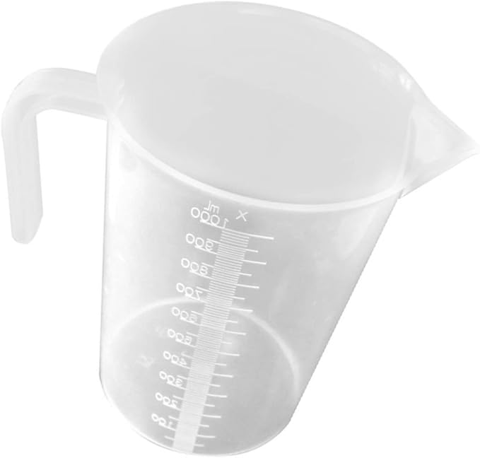 Fitto Plastic Measuring Cup, 1 Liter Capacity, Durable, Easy-Pour Spout, Clear with Measurement Markings