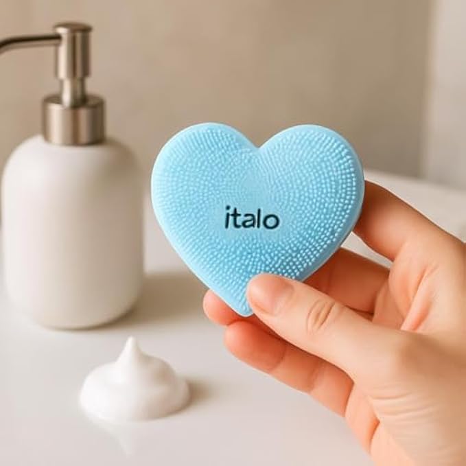 120 Pieces Heart Shaped Facial Brushes (7cm - Compact Face Brush for Gentle Exfoliation – Massage & Daily Cleansing)