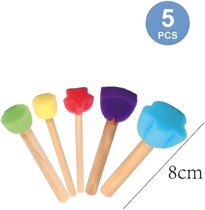 5 Pieces Sponge Brush, 8cm, Assorted Colors