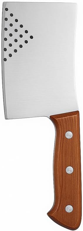 96 Pieces Stainless Steel Meat Chopper Knives with Wooden Handle (Heavy Duty Cleaver for Kitchen – Butcher Knife for Meat Cutting)