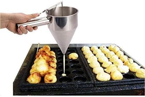 Stainless Steel Pancake Batter Dispenser, Multi-Functional Device with Handle – Perfect for Pancakes, Waffles, Cupcakes, and Baking Needs, Durable and Precise Batter Control, Easy to Use