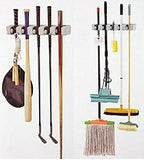 96 Pieces Wall Mounted Broom Holders (5-Slot Organizer for Mops – Brushes – and Long-Handled Tools – Durable Plastic – Easy Installation with Screws Included for Home – Garage – Laundry – and More)