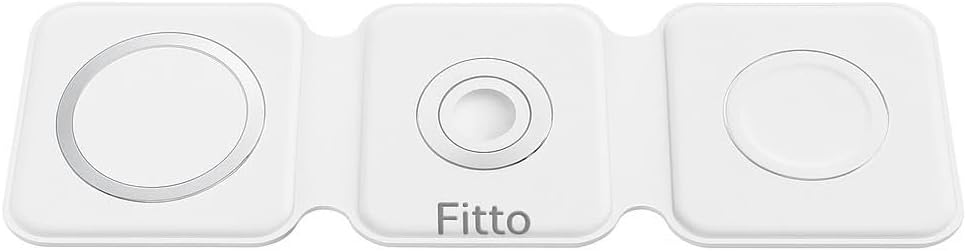 3 in 1 Magnetic Foldable Wireless Charger, 15W, 2 Amps, White