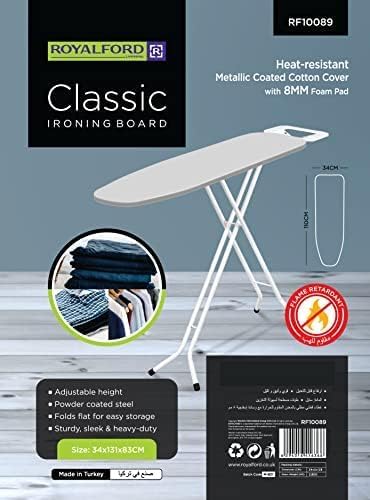 Ironing Board, 110 X 34 Cm, Steam Iron Rest, Heat Resistant, Lightweight, Adjustable Height, Lock System, Assorted Colors