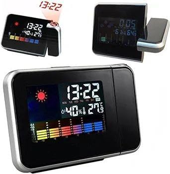 96 Pieces LCD Projector Digital Watch Alarm Clocks (Temperature Humidity – Desktop – LED Backlight – Table Clock)