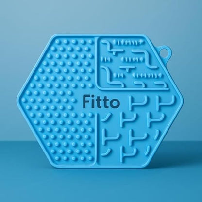 Lick Pad for Dogs & Cats Blue Square Silicone Licking Mat 18.5 x 15.5 cm Slow Feeder Calming Treat Mat