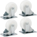 96 Pieces 2 Inch White Caster Wheels Pack of 4 - Swivel Furniture Replacement Casters (Nylon Chair Wheels – Silent Non-Marking – Universal Fit)
