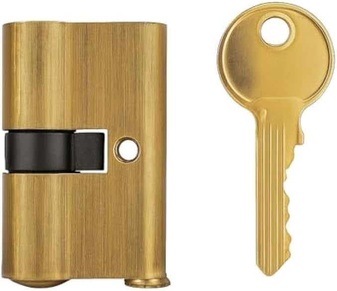 Door Lock Cylinder with 3 Keys - Euro Cylinder Barrel Lock Replacement for Wooden & Metal Doors, Keyed Cylinder Security Lock