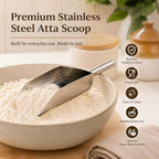 72 Pieces Stainless Steel Atta Scoops (Food Safe Multipurpose Flour Scoop for Atta – Rice – Grains and Dry Ingredients – Durable Easy Clean Kitchen Scoop – Silver)