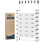 72 Pieces 6 Layer Shoe Racks with Front Doors (Space Saving Shoe Organizer with Top Hooks for Entryway – Bedroom – Closet and Hallway – White and Black)