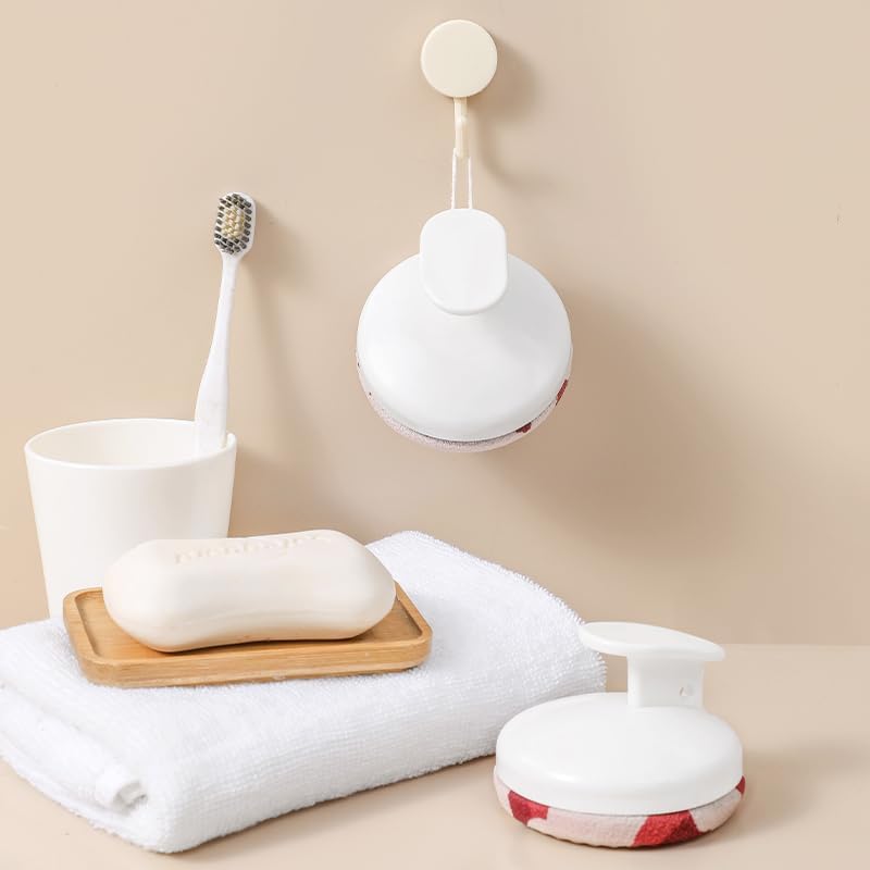 Handheld Scrubber Brush with Medium Sand Bath Cloth