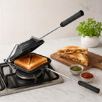 72 Pieces Nonstick Sandwich Toasters with Long Cool-Touch Handle (Secure Lock – Gas Stove Compatible – Black)