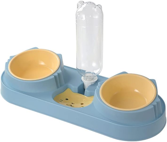 96 Pieces Cat Water & Food Feeder Bowls with Bottle (Dual Stainless Steel Bowls – Assorted Colors)