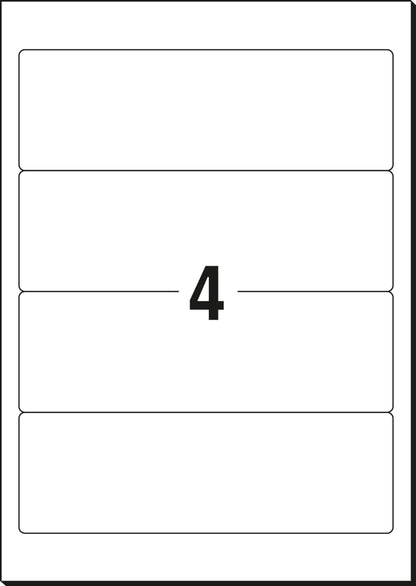 Adhesive Labels 5 Sheets Rectangle 11.5x17cm, 20 Labels 102x38mm for Organizing and Labeling