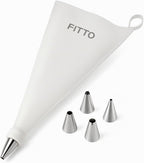 120 Pieces Bake A Wish Icing Piping Bags (31x17cm Reusable Silicone Pastry Bag with Decorating Nozzles)