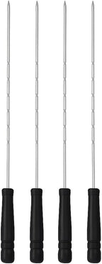 120 Pieces BBQ Skewers Sets (Pack of 4 Stainless Steel Skewers with Wooden Handles – Perfect for Grilling and Outdoor Activities – Silver)