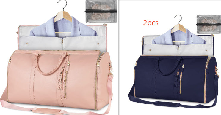 Versatile Light Pink Garment & Duffel Bag for Eco-Friendly Travel