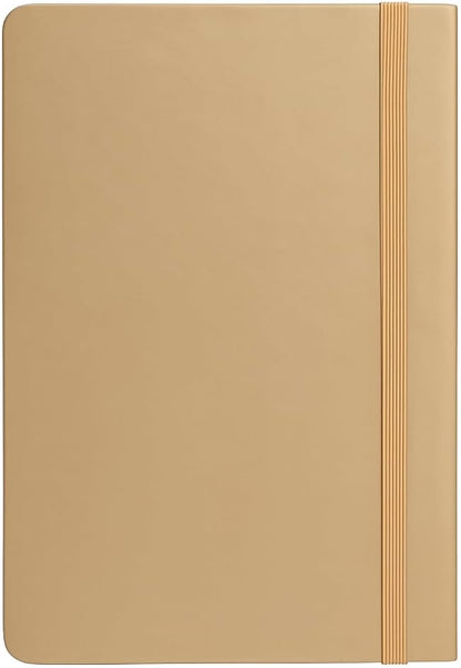 Customizable A5 Notebook Brown Cover 100 Sheets 80gsm Horizontal Lined 21.9x14.5cm