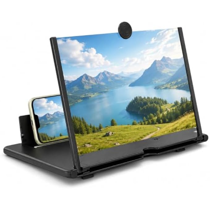 144 Pieces 10 Inch Phone Screen Magnifiers (Foldable Mobile Phone Stand with Enlarged Viewing Screen for Movies – Videos and Reading – Black)
