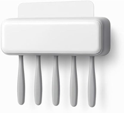 Multi-Slot Toothbrush Holder Wall-Mounted Suction Cup Toothbrush Stand & Toothpaste Organizer