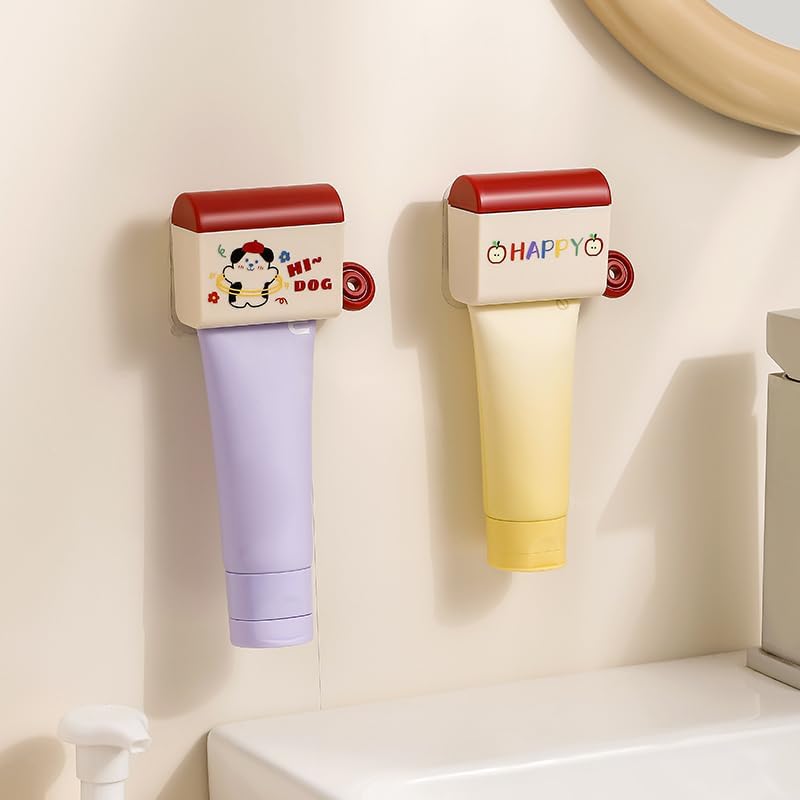 Toothpaste Squeezer – Red and Cream Color