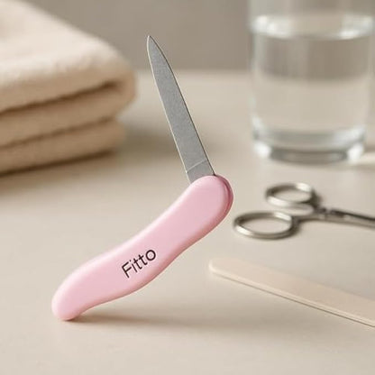 Folding Nail Filer Pink - Compact Travel Nail File Portable Pocket Manicure Pedicure Tool