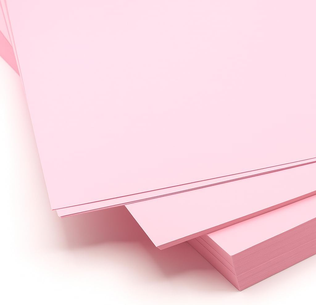 96 Pieces A4 Size Pink Chart Papers for Crafts (School Projects – and Office Use)