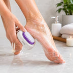 144 Pieces Foot Stones with Brush (Dual Sided Pumice Stone Foot Scrubber with Soft Bristles – Hanging Loop – White Purple)