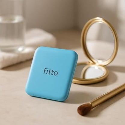 Square Printed Wall Mirror Blue - Decorative Square Mirror for Living Room Bedroom Bathroom Vanity, Modern Framed Wall Mirror