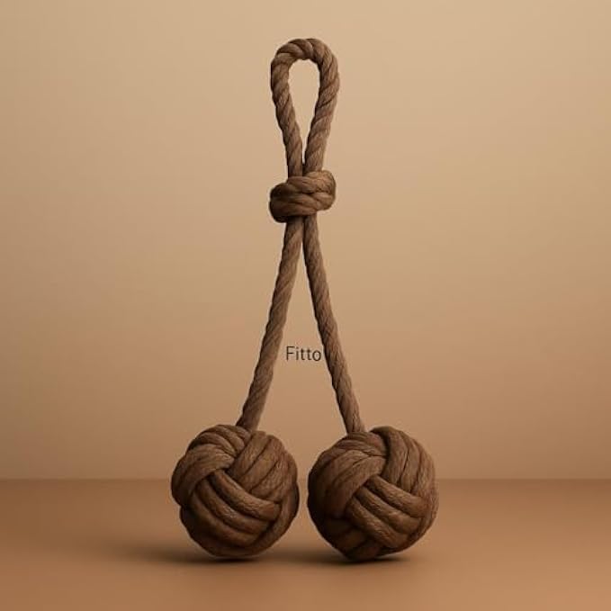 Pet Tug Rope Toy for Dogs - Chew & Tug Toy Cotton Rope, Interactive Pulling Toy Coffee Brown 35x13cm