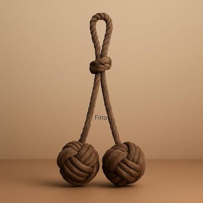 Pet Tug Rope Toy for Dogs - Chew & Tug Toy Cotton Rope, Interactive Pulling Toy Coffee Brown 35x13cm